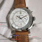 Perfect Replica Radiomir Panerai White Face Automatic Brown Leather Strap Watches -44MM